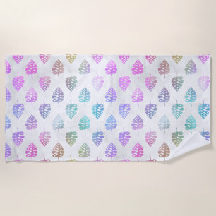 Pastel Monstera Breeze Beach Towel