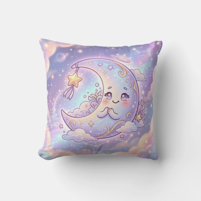 Pastel Moon Galaxy Pillow (Front)