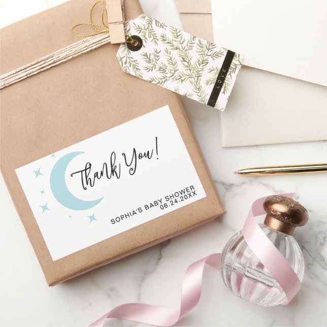 Pastel Moon Stars Baby Shower Thank You Sticker (Gifting)