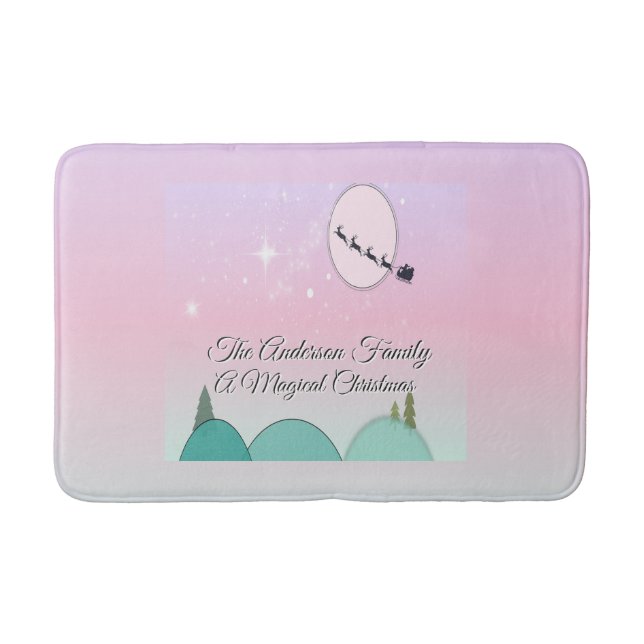 Pastel Moonlit Christmas Bath Glow Mat (Front)