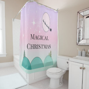 Pastel Moonlit Christmas Enchanted Curtain