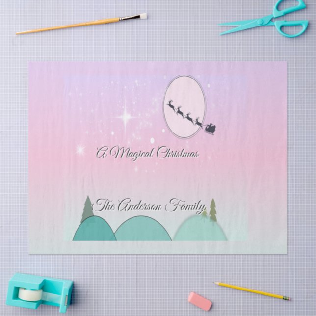 Pastel Moonlit Christmas Tissue Charm Paper (Craft)