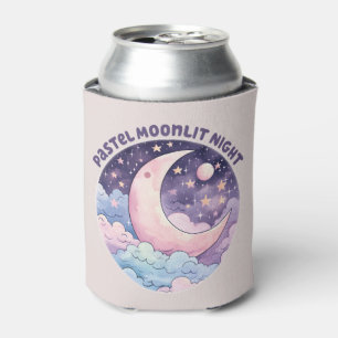 Pastel Moonlit Night – Dreamy Crescent Moon Can Cooler