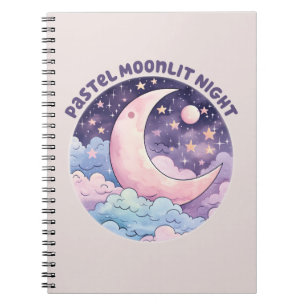 Pastel Moonlit Night – Dreamy Crescent Moon Notebook