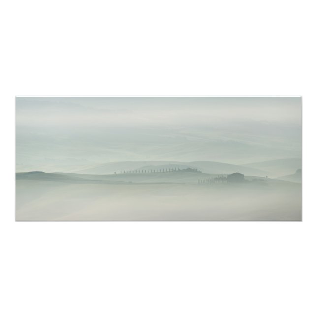 Pastel morning in foggy Tuscany Photo Print (Front)