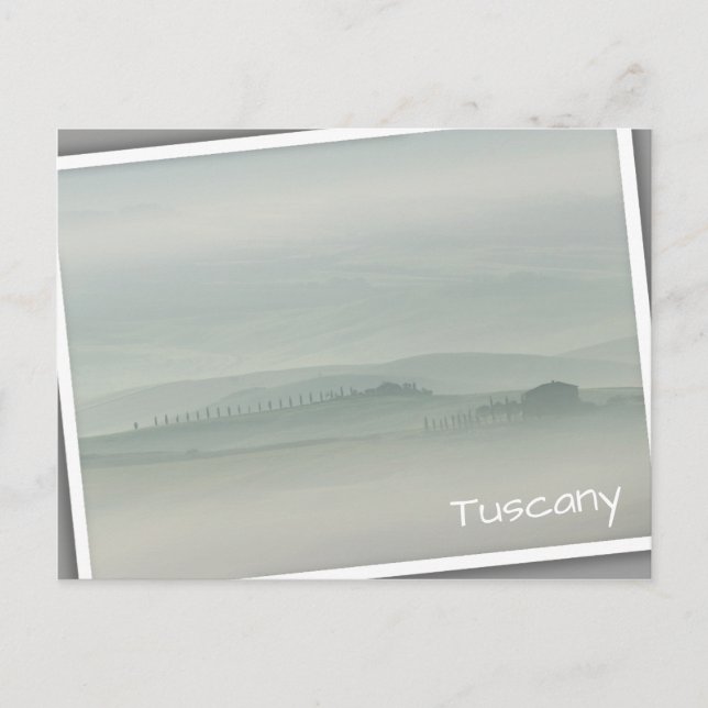 Pastel morning in foggy Tuscany Postcard (Front)
