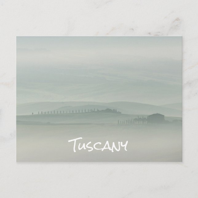 Pastel morning in foggy Tuscany Postcard (Front)