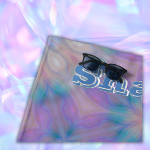 Pastel Mother of Pearl Pattern Name Monogram   Beach Towel