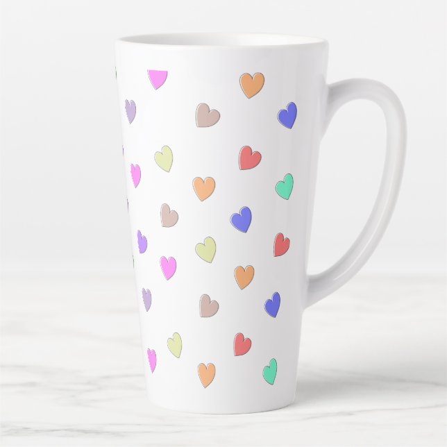 Pastel Motif en forme de coeur Mug de café (Droite)