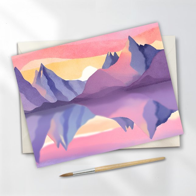 Pastel Mountains | Watercolor Sky Postcard (Creator Uploaded)