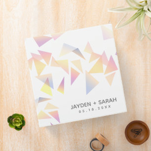 Pastel Multi-Coloured Confetti White Wedding Binder