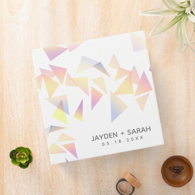 Pastel Multi-Coloured Confetti White Wedding Binder (In Situ)