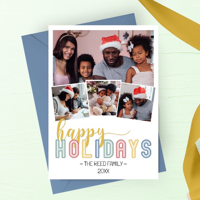 Pastel Multi-Photo Holiday Photo Card (Creator Uploaded)