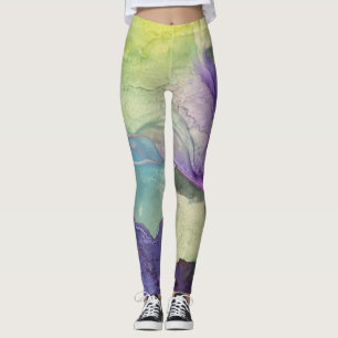 Pastel Multicolor Alcohol Ink Liquid Abstract Art Leggings