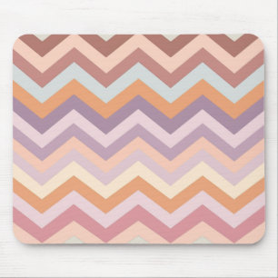 Pastel Multicolor Chevron Zigzag Boho Geometric Mouse Pad