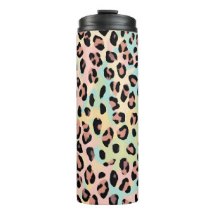 Pastel Multicolored Leopard Print Animal Pattern  Thermal Tumbler