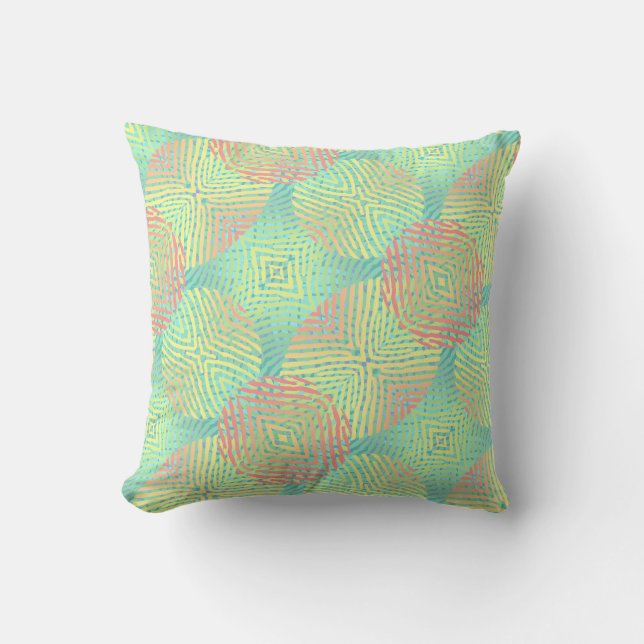 Pastel Multicolored Pattern Throw Pillow (Front)