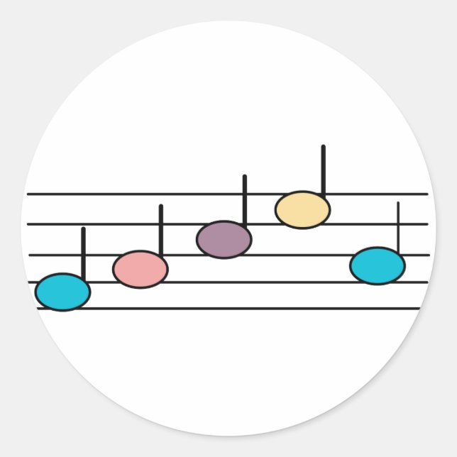 Pastel Music Note Stickers (Front)