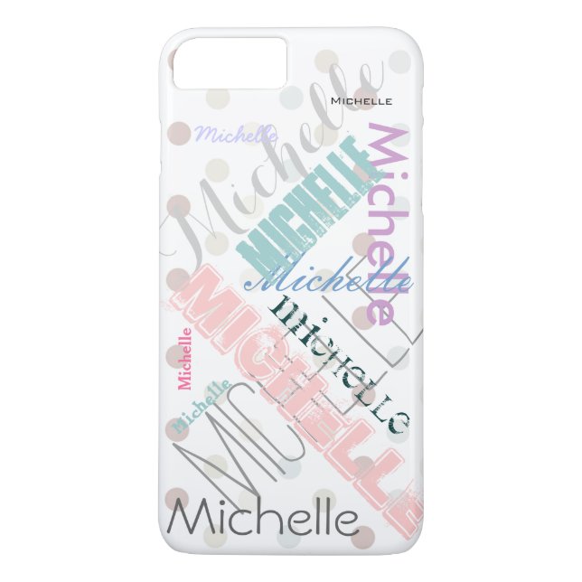 Pastel Name Polka Dot Case-Mate iPhone Case (Back)