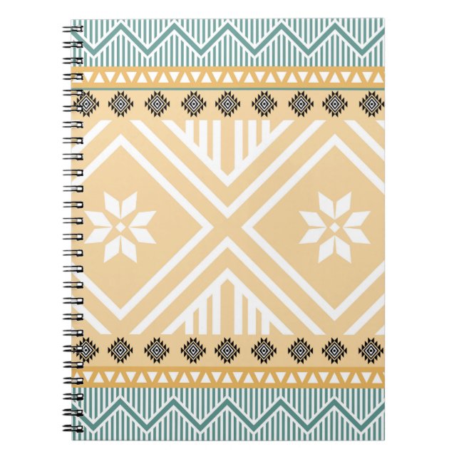 Pastel Native Fabric Seamless Pattern,  Thai Nativ Notebook (Front)