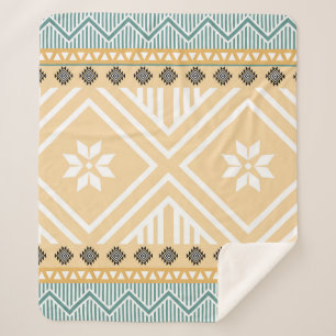 Pastel Native Fabric Seamless Pattern,  Thai Nativ Sherpa Blanket