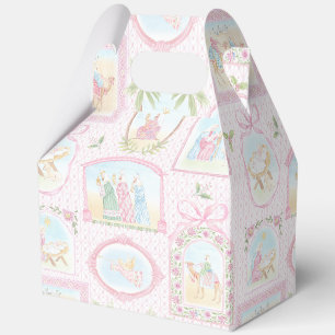 Pastel Nativity Baby Jesus in a Manger Favor Box