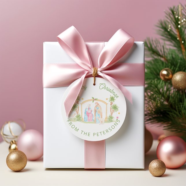 Pastel Nativity Christmas Favour Tags (Creator Uploaded)