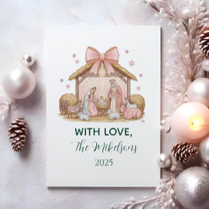 Pastel Nativity Christmas Holiday Card