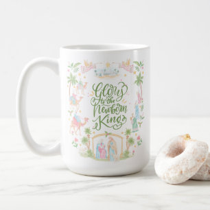 Pastel Nativity Glory to the Newborn King Coffee Mug