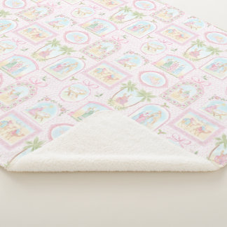 Pastel Nativity Scenes Sherpa Blanket