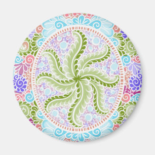 Pastel Nature Mandala Art Magnet