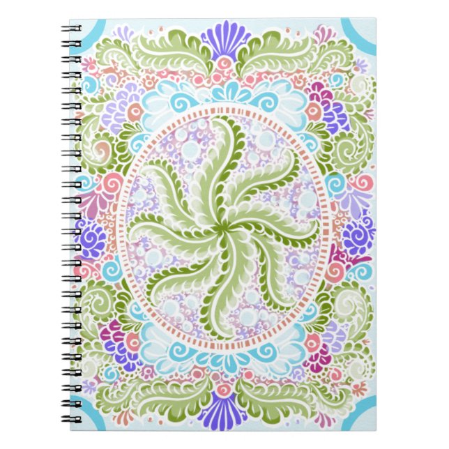 Pastel Nature Mandala Art Notebook (Front)