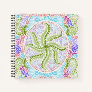 Pastel Nature Mandala Art Notebook