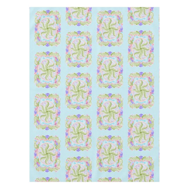 Pastel Nature Mandala Art Tablecloth (Front)