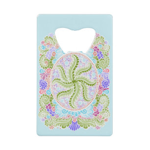 Pastel Nature Mandala Art Wallet Bottle Opener