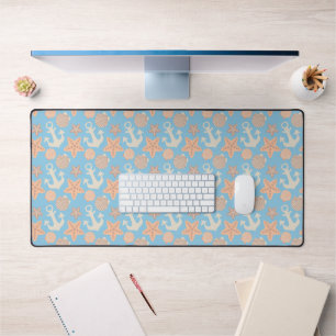 Pastel Nautical Pattern Desk Mat