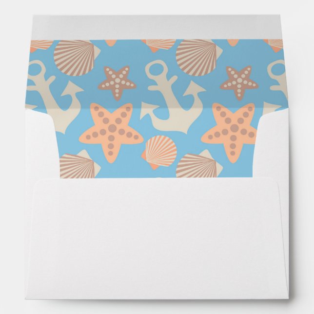 Pastel Nautical Pattern Envelope (Back (Bottom))
