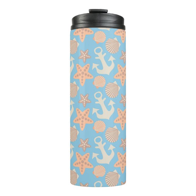 Pastel Nautical Pattern Thermal Tumbler (Front)