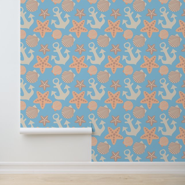 Pastel Nautical Pattern Wallpaper (Application)