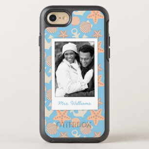 Pastel Nautical Pattern   Your Photo & Name OtterBox Symmetry iPhone 8/7 Case