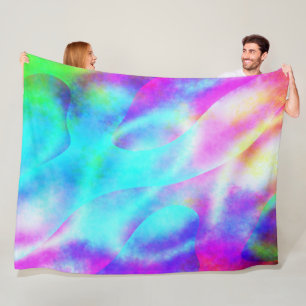 Pastel Neon Rainbow Gradient Art Fleece Blanket