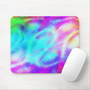 Pastel Neon Rainbow Gradient Art Mouse Pad