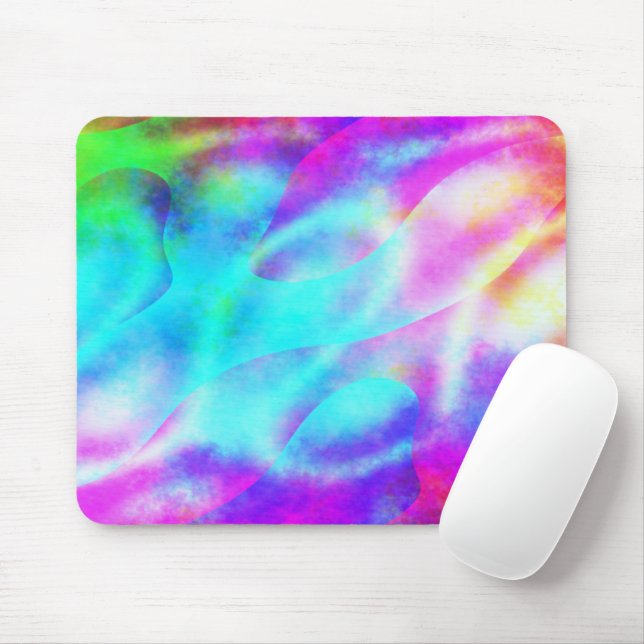 Pastel Neon Rainbow Gradient Art Mouse Pad (With Mouse)
