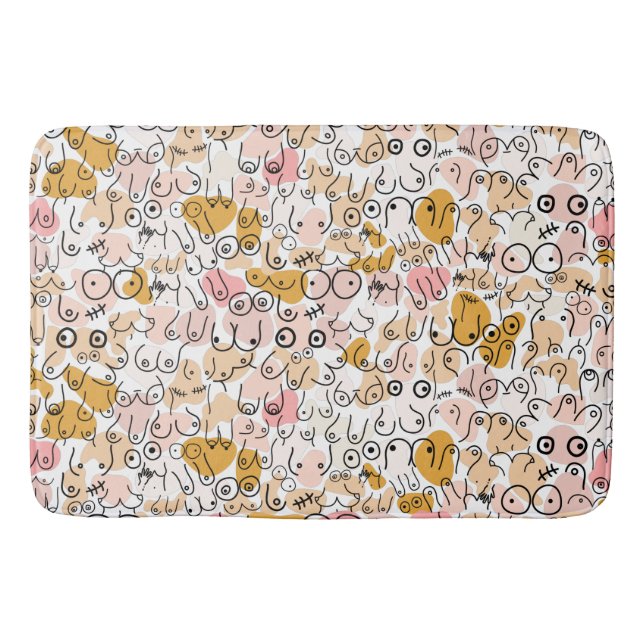 pastel neutral pattern bath mat (Front)
