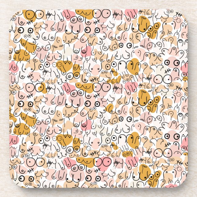 pastel neutral pattern coaster (Front)
