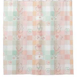 Pastel Nurse Life Chequered Pattern