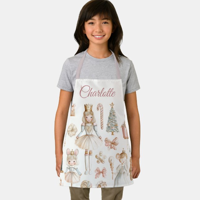Pastel Nutcracker & Ballerina Custom Kids Apron (Insitu)