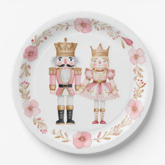 Pastel Nutcracker Ballet Christmas Paper Plates
