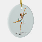 Pastel Nutcracker Ballet Personalized Ballerina Ceramic Ornament (Right)