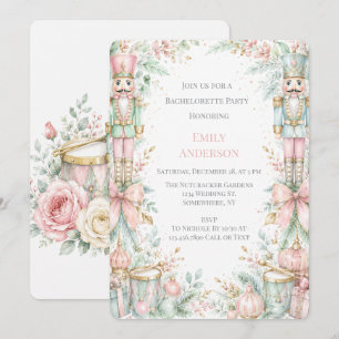 Pastel Nutcracker Christmas Bachelorette Party Invitation